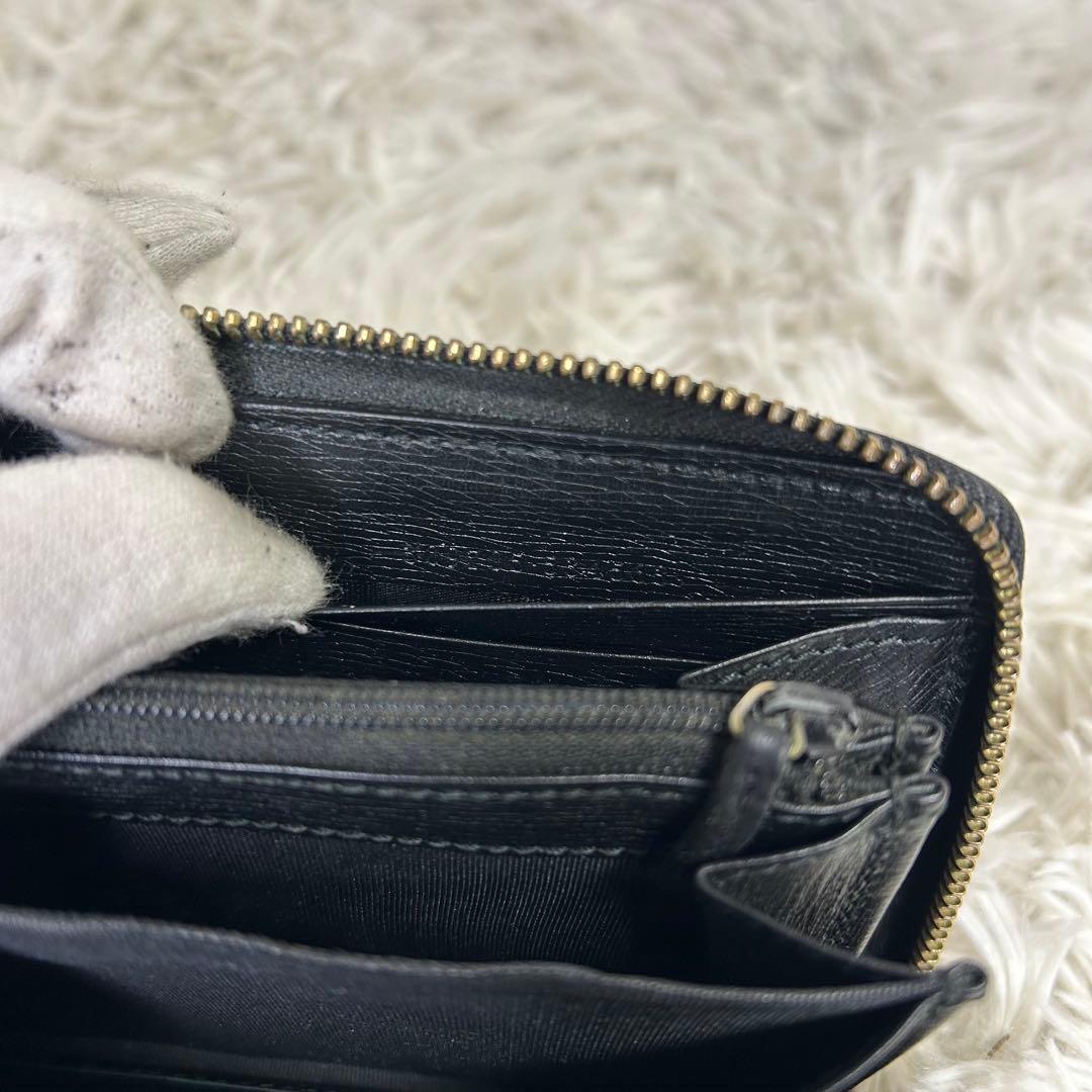 GUCCI グッチ 長財布 レザー ラウンドファスナー インターロッキング