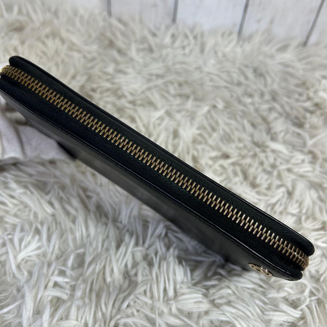 GUCCI グッチ 長財布 レザー ラウンドファスナー インターロッキング