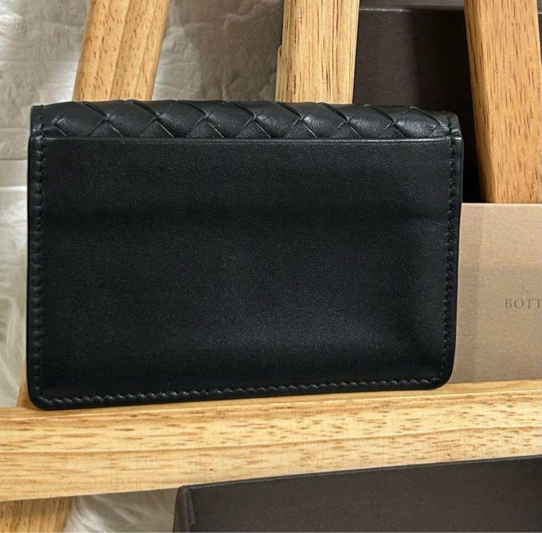 ボッテガヴェネタ イントレチャート 名刺入れ カードケース ブラック レザー
