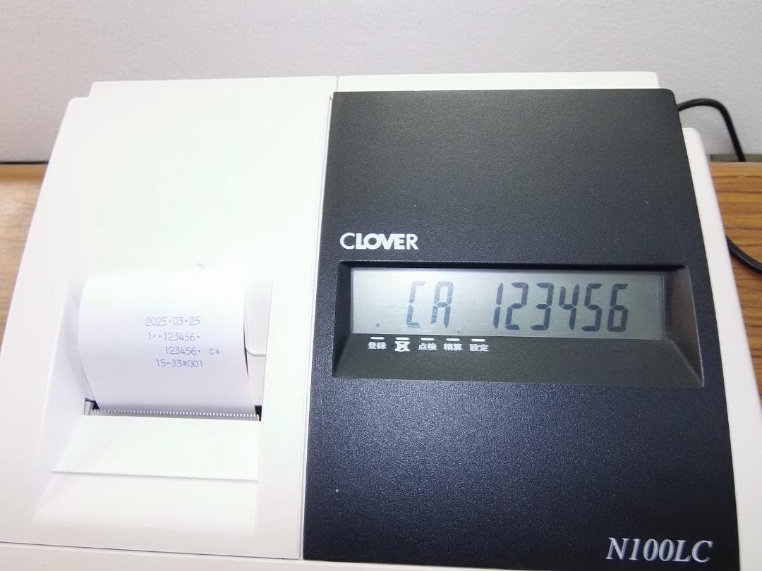 325簡単レジ　クローバー電子　100LC　レジスター 4部門