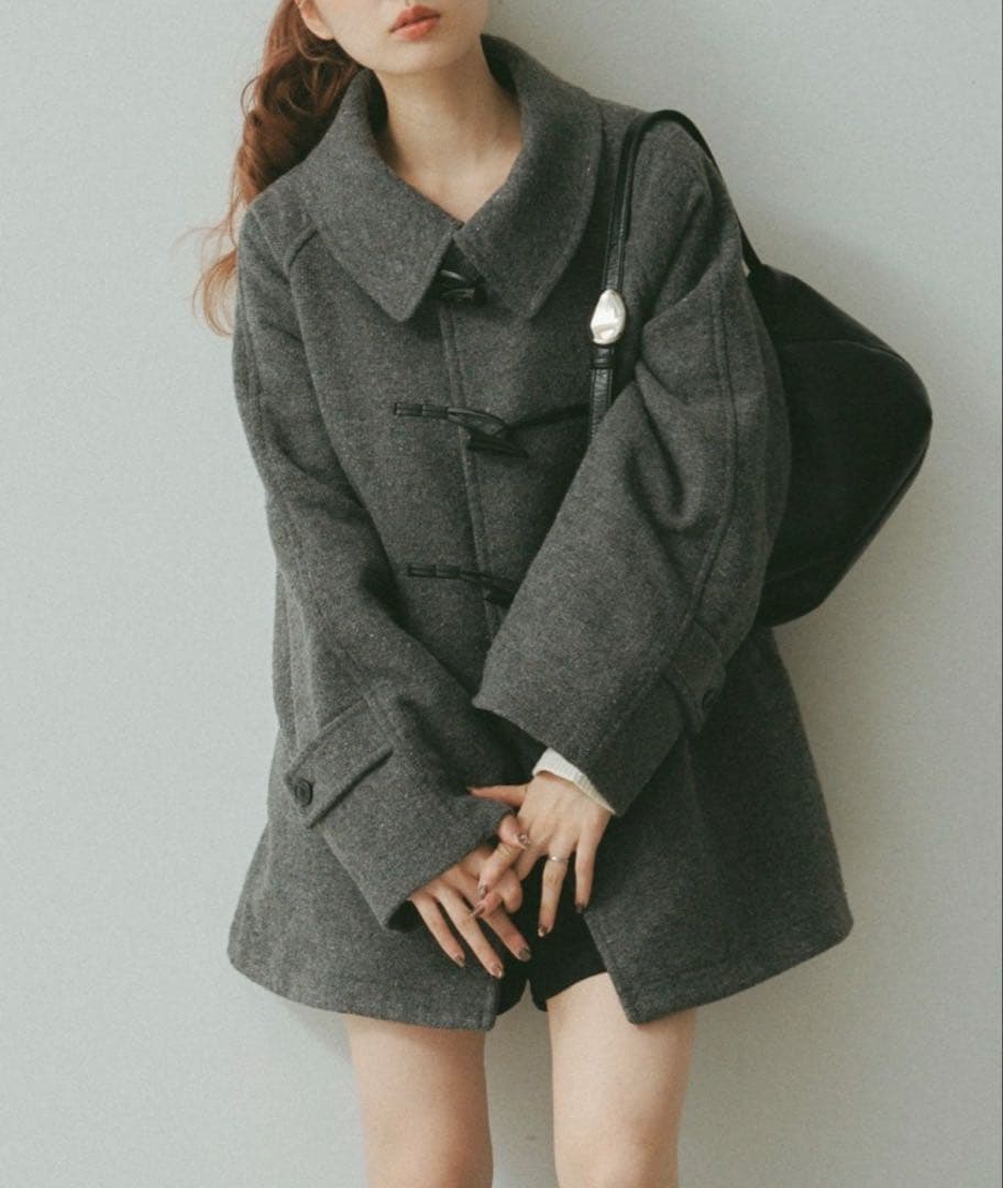 カスタネ　ベスト付き】ダッフルフレアコート