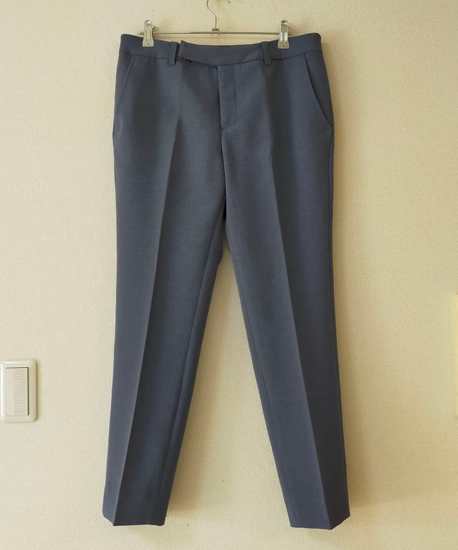 美品　40　ユニバーサルランゲージ　ノーカラー　パンツスーツ　ウォッシャブル