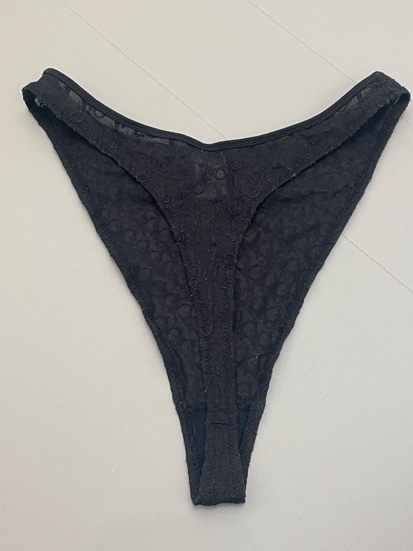 Christian Dior 黒　トロッター柄　ブラショーツセット