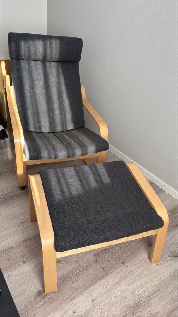 IKEA POANG ポエング パーソナルチェア　オットマン付き