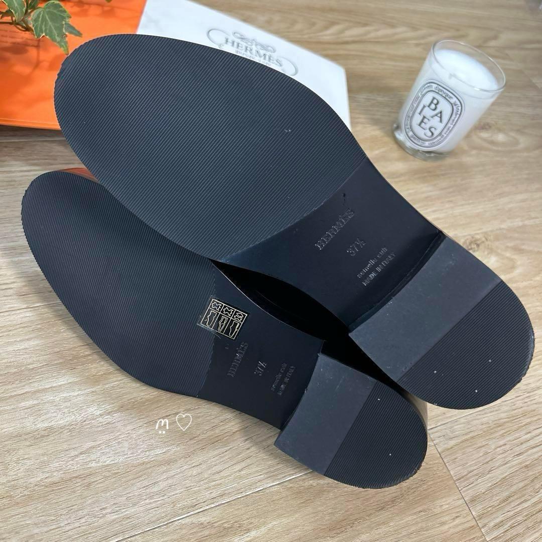 HERMESエルメス　ホット　37.5　ケリーバックルモカシン　ローファー　現行