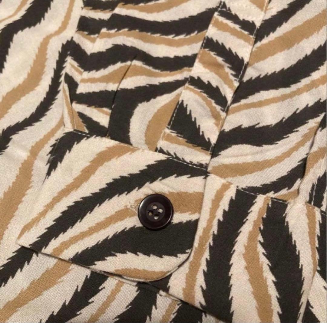 【L】ゼブラオープンカラーシャツ　tenderloin 風　zebra open