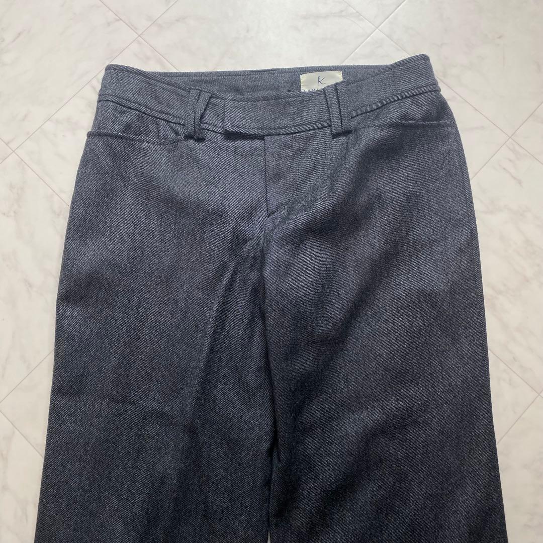 組曲　大きいサイズ2XL パンツスーツ　グレー　カシミヤ混