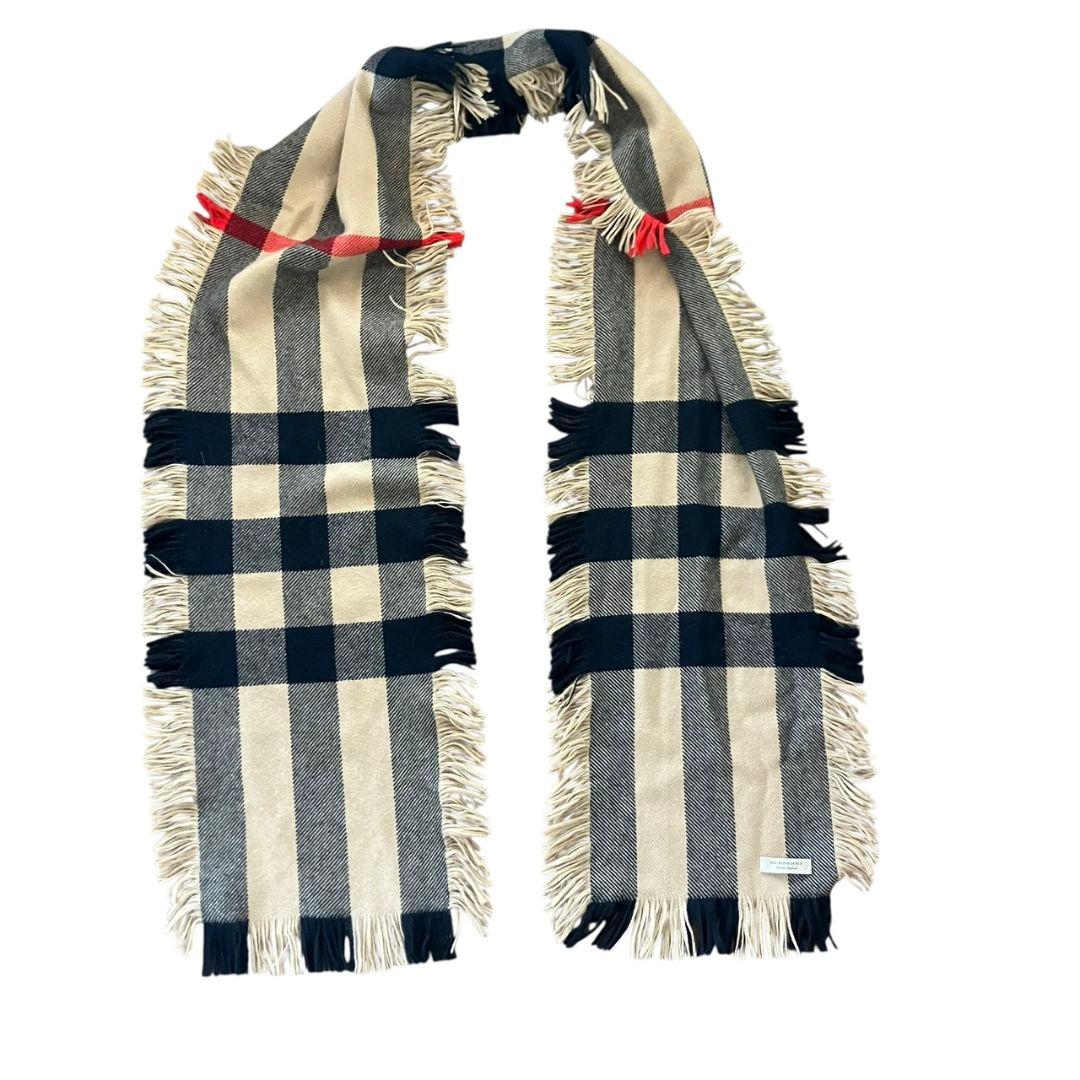 BURBERRY バーバリー 両面フリンジ ウール100 マフラー スカーフ