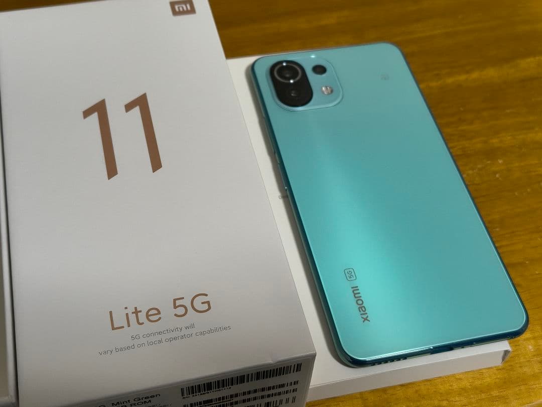 Xiaomi 11 Lite 5G ミントグリーン 本体付属品一式 画面割れあり