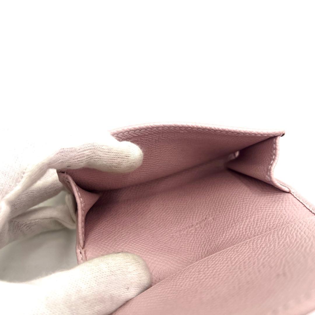 【極美品】ブルガリ 名刺入れ ビーゼロワン ロゴクリップ レザー ピンク