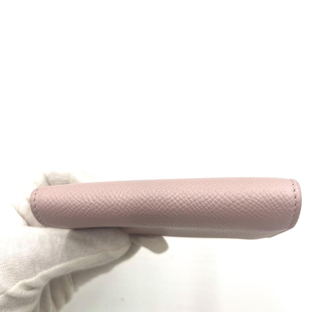 【極美品】ブルガリ 名刺入れ ビーゼロワン ロゴクリップ レザー ピンク