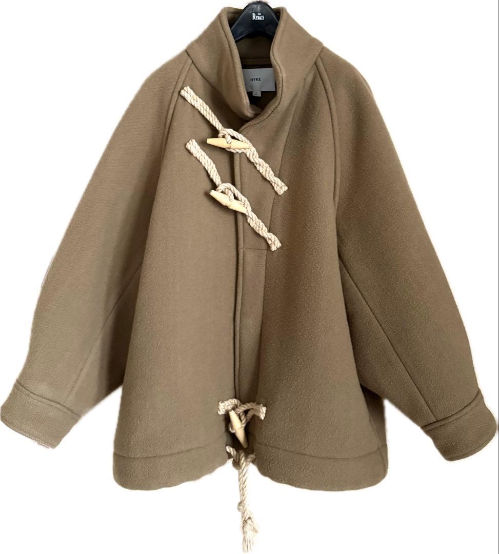 【HYKE 】ダブルフェイスダッフルジャケットsize1 ベージュ