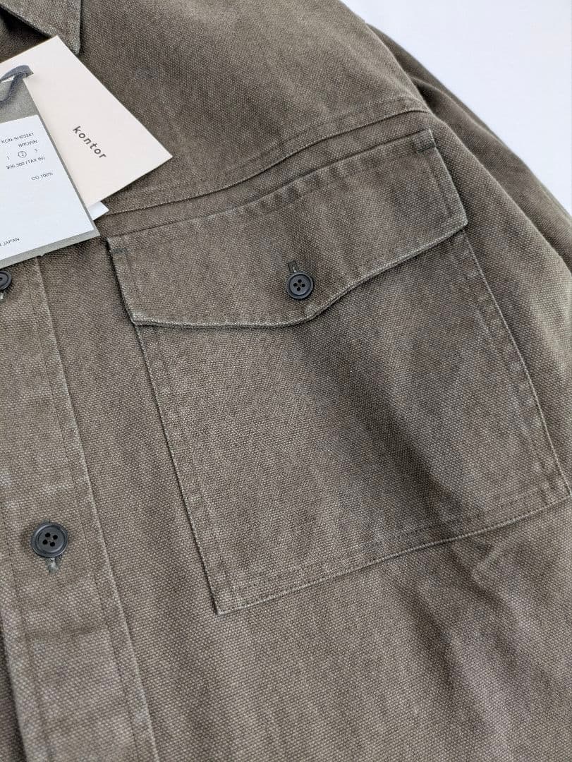 新品 kontor コントール ロングスリーブピグメントシャツ