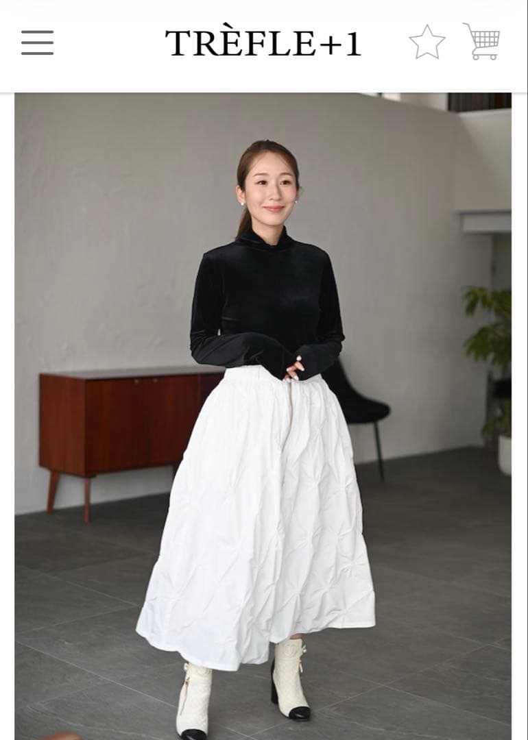 【新品未使用／完売品】トレフルプラスワン　スモッキングフラワースカート