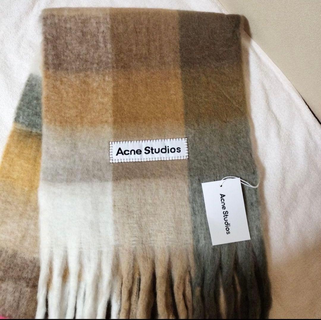 Acne Studios ウールマフラー ベージュ ブラウン