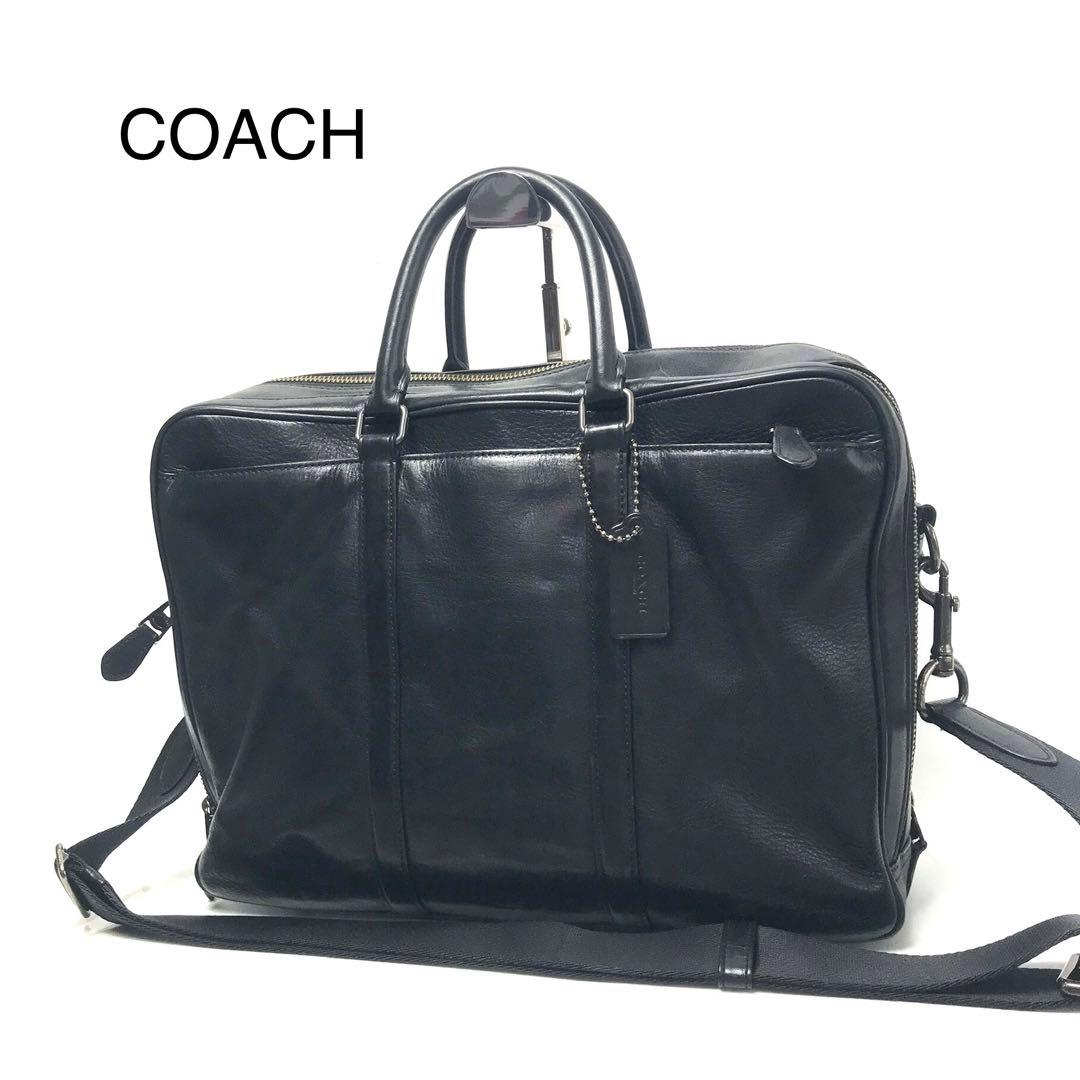 コーチ COACH ビジネスバッグ ブラック レザー ショルダー 23791