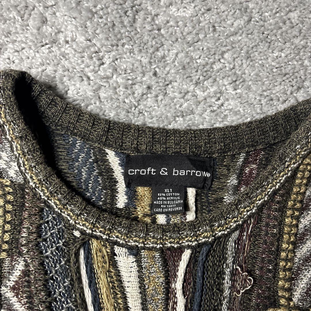 ヴィンテージ　3Dニット　クージー風　立体デザイン　編み込み　ユニセックス　総柄