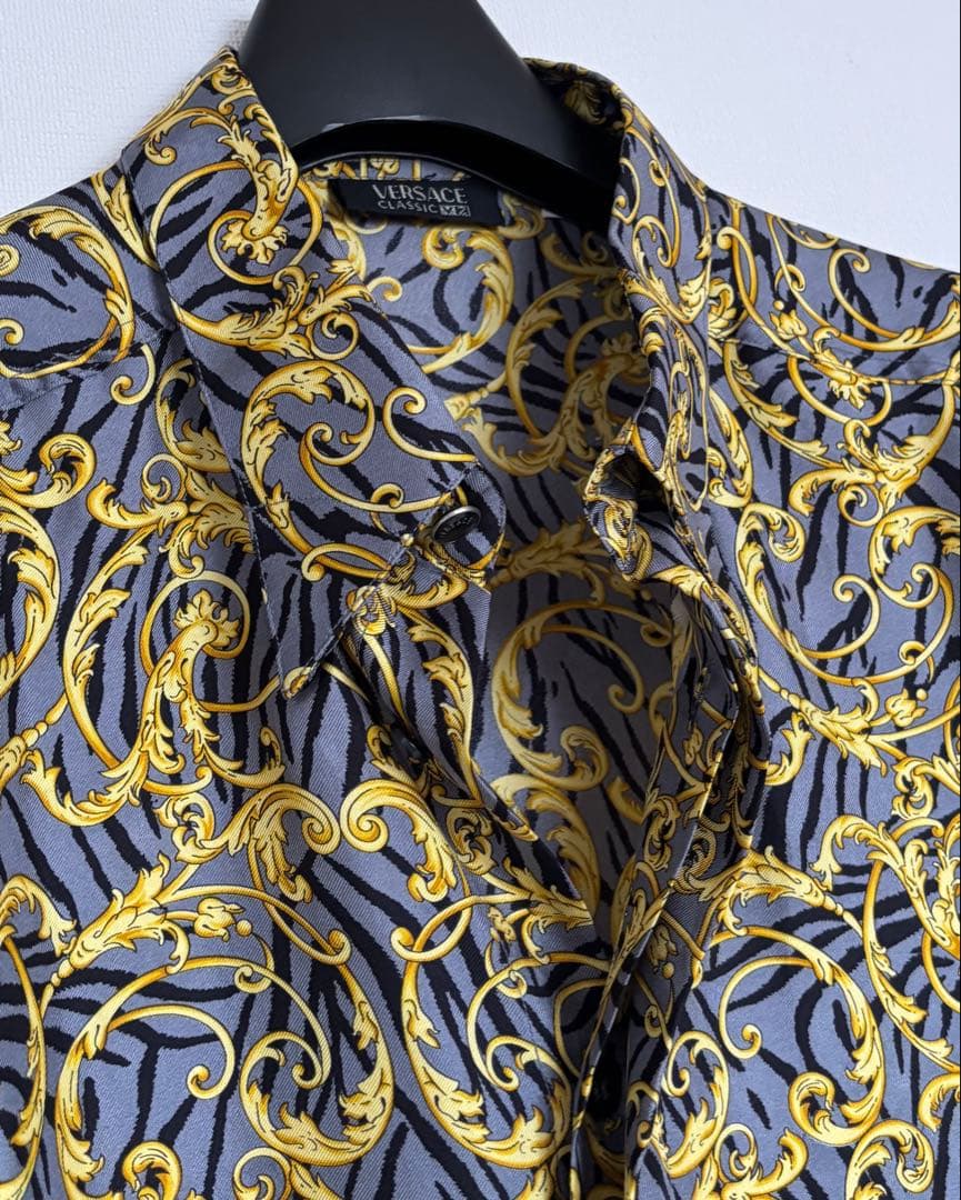 VERSACE CLASSIC V2 ヴェルサーチェ メンズシルクシャツ Ｌ