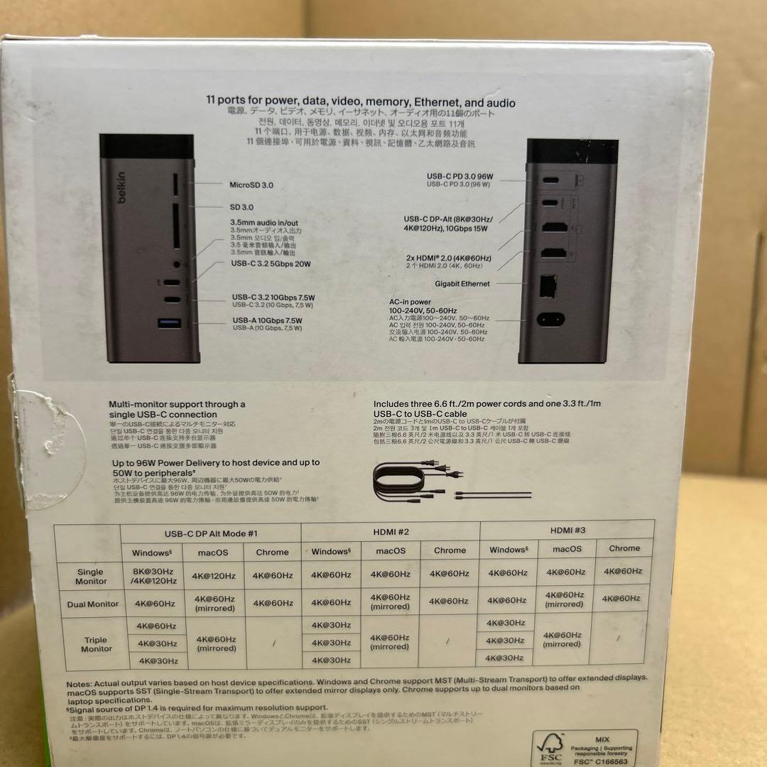 PCケーブル・コネクタ belkin USB-C 11-in-1 pro GaN Dock 150W