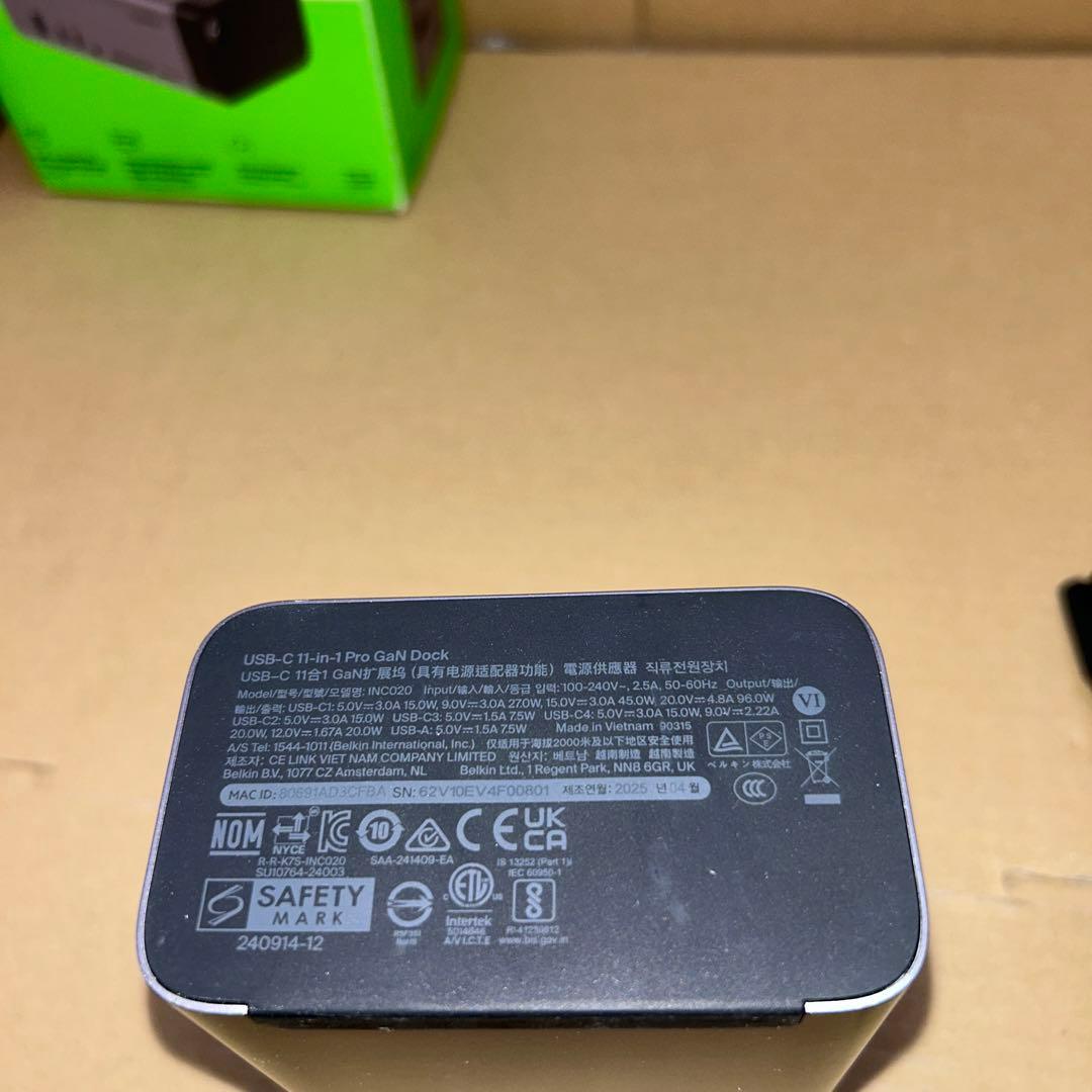 PCケーブル・コネクタ belkin USB-C 11-in-1 pro GaN Dock 150W