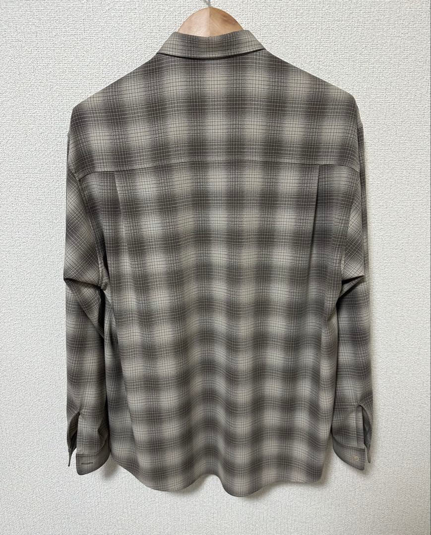 AURALEE エクスクルーシブ ウール ジョージェット チェック シャツ　3