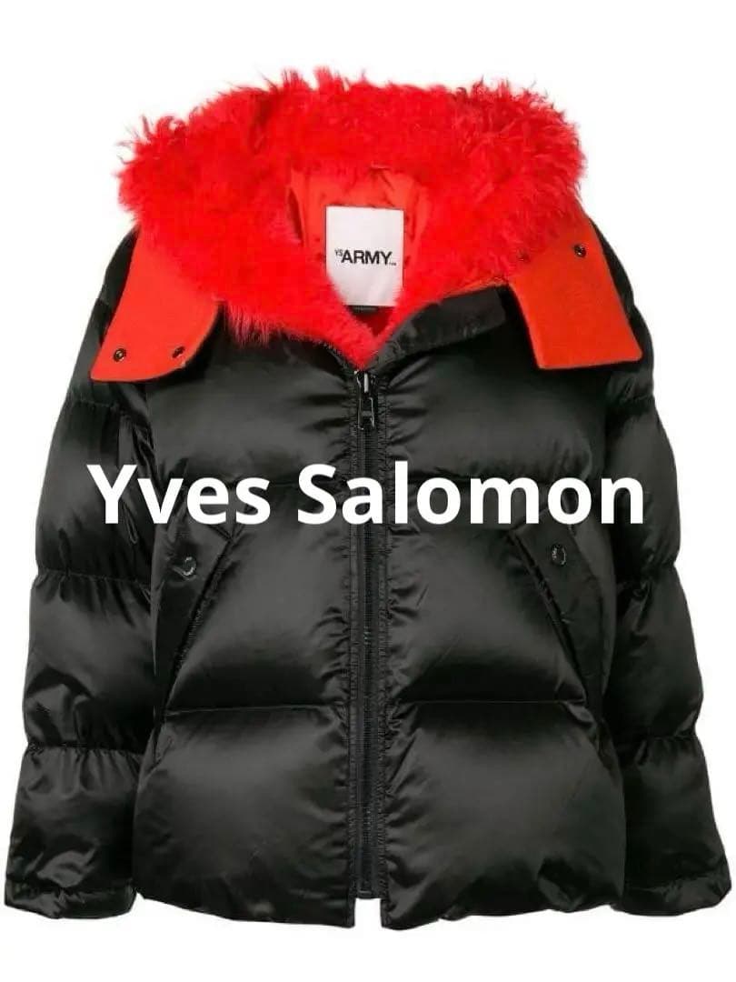 1/18迄セールYVES SALOMON/イヴ サロモンファー付きダウン新品同様