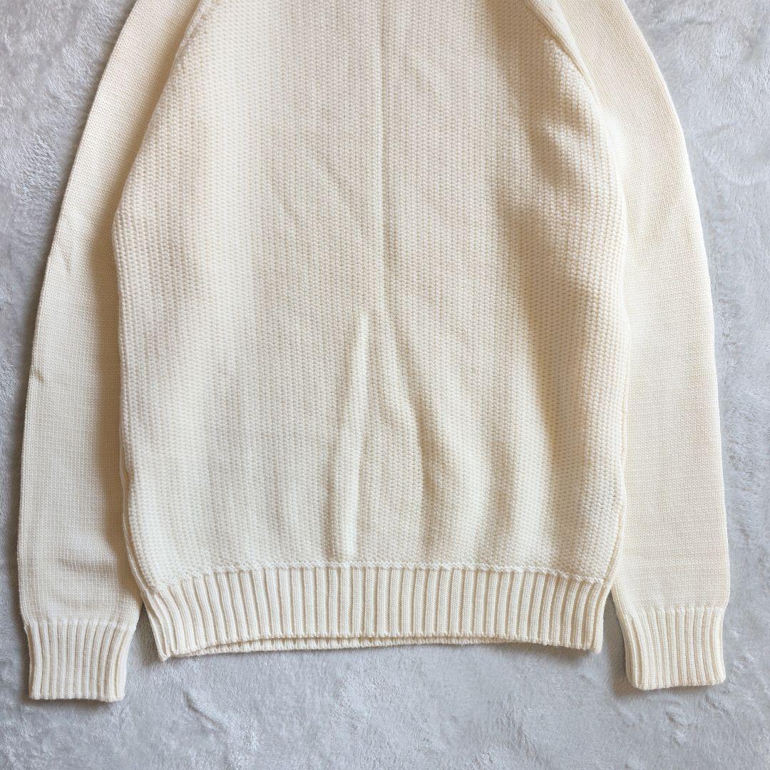 美品 ZANONE ラグランスリーブ アイボリー セーター 50 クルーネック