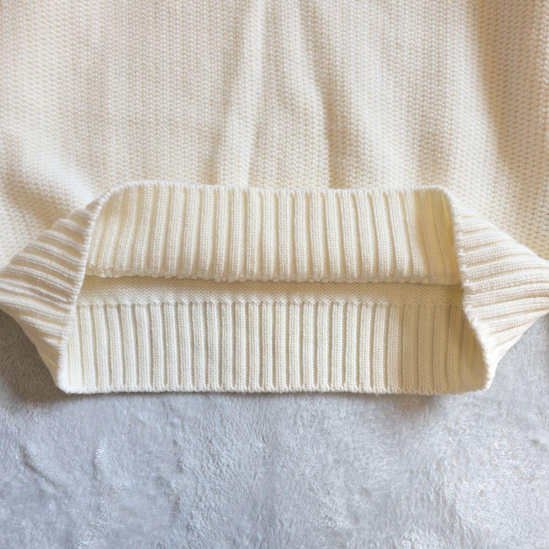 美品 ZANONE ラグランスリーブ アイボリー セーター 50 クルーネック