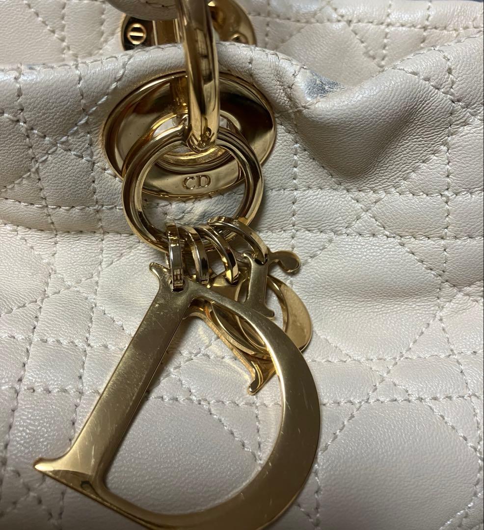 美品クリスチャンディオール　レディディオール カナージュ ハンドバッグ レザー