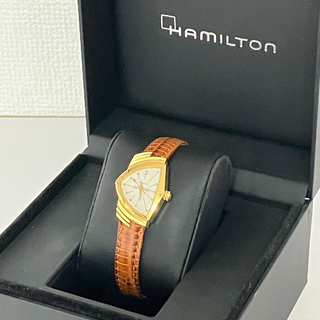 Hamilton ハミルトン／レザーベルトブラウン／レディース腕時計