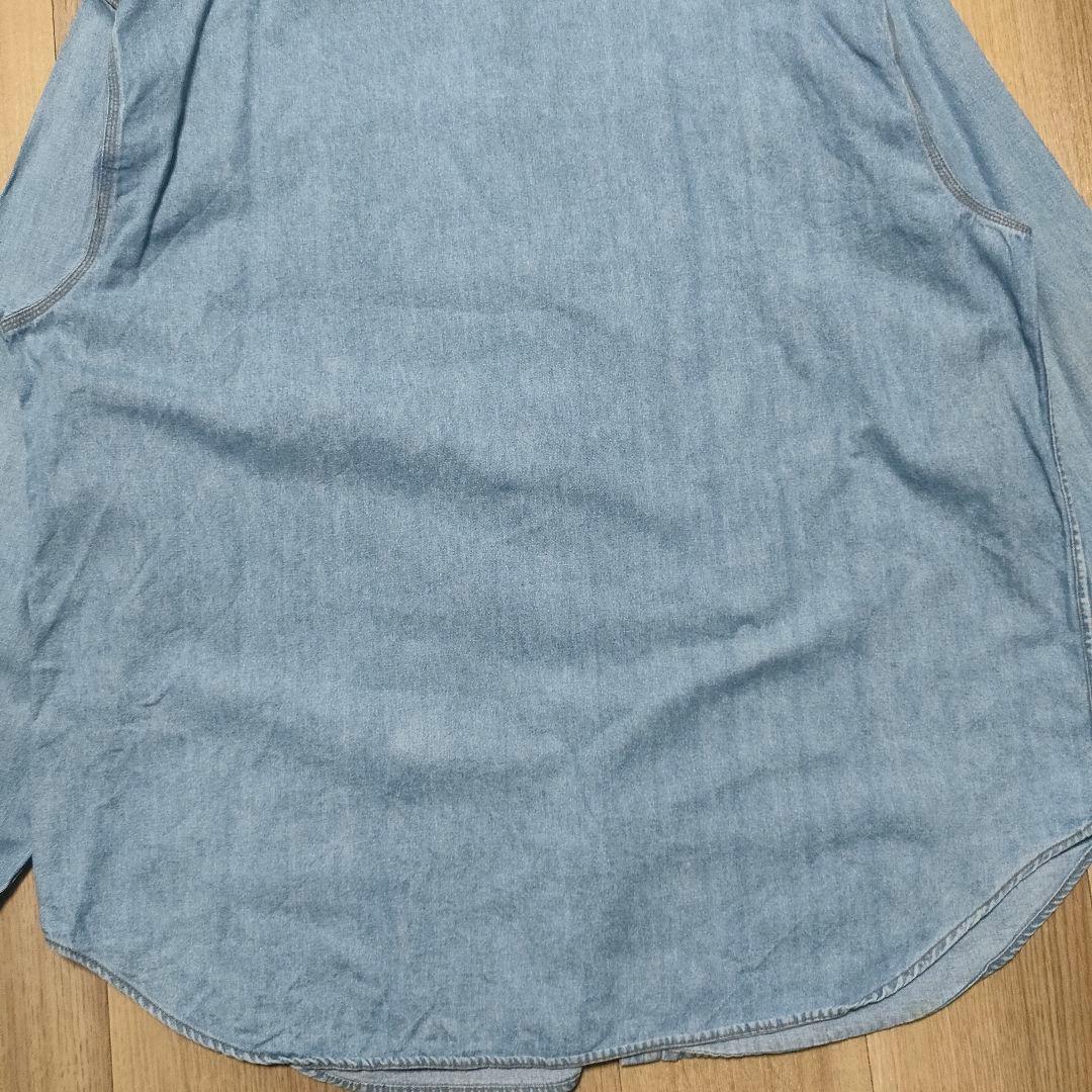 【90s香港製】ディズニー デニムシャツ 刺繍 ミッキー XL オールド古着