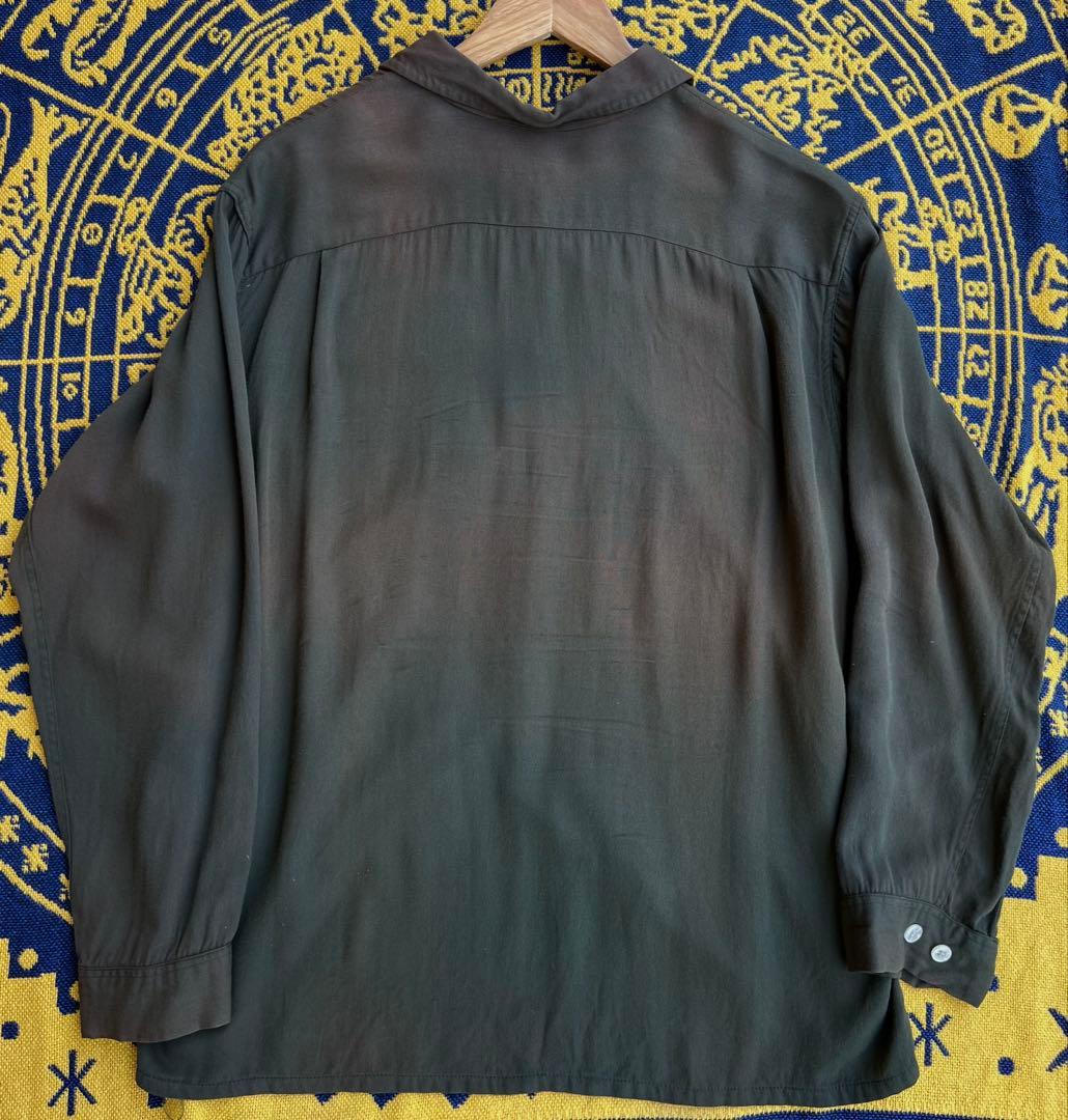 1950s ウールレーヨンギャバ　鬼フェードブラックシャツ