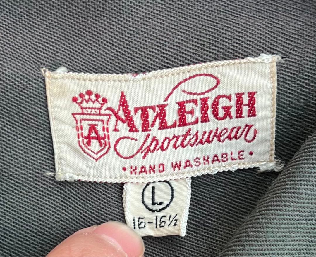 1950s ウールレーヨンギャバ　鬼フェードブラックシャツ