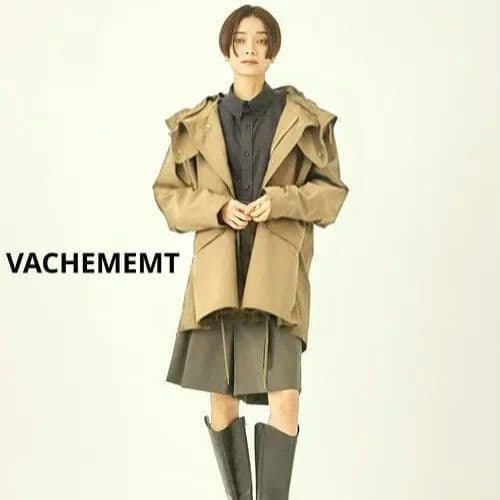 極美品 VACHEMENT リサイクルタフタ モッズコート ショートコート
