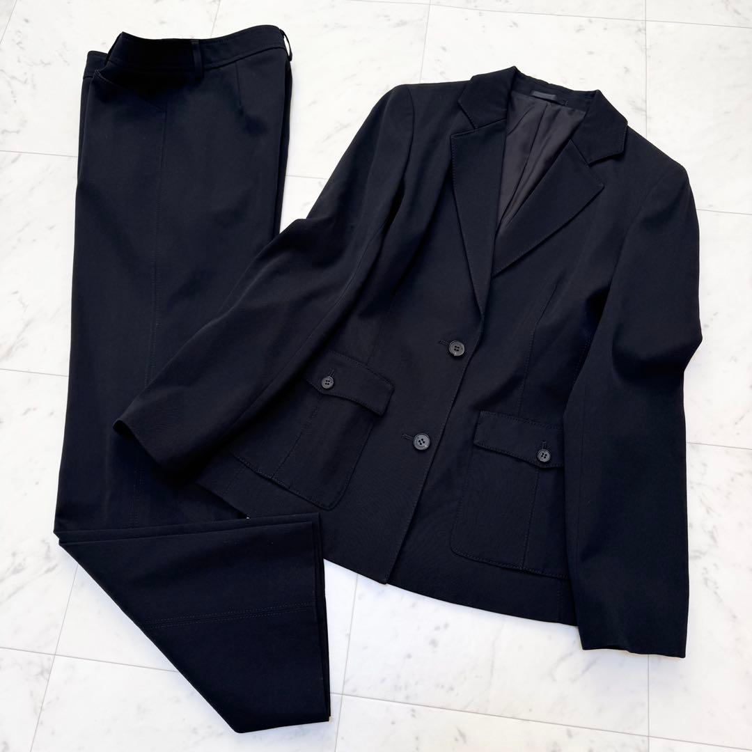 【美品】BURBERRY バーバリー パンツスーツ ビジネス ブラック 黒