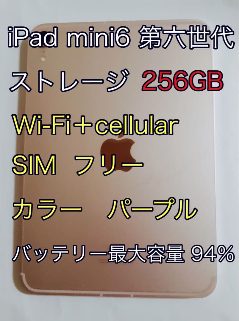 iPad mini6 256GB パープル cellular 【ジャンク】