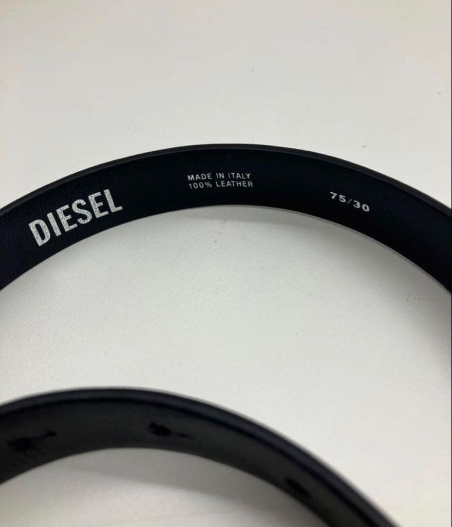 DIESEL ストーン レザー ベルト 75/30 専用袋付き