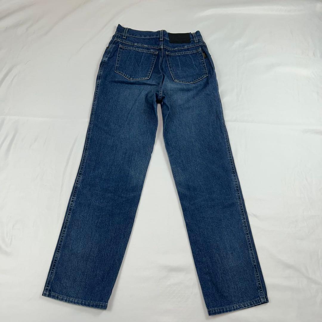 P78 美品 L フェンディ ロゴボタン デニムパンツ インディゴ レディース