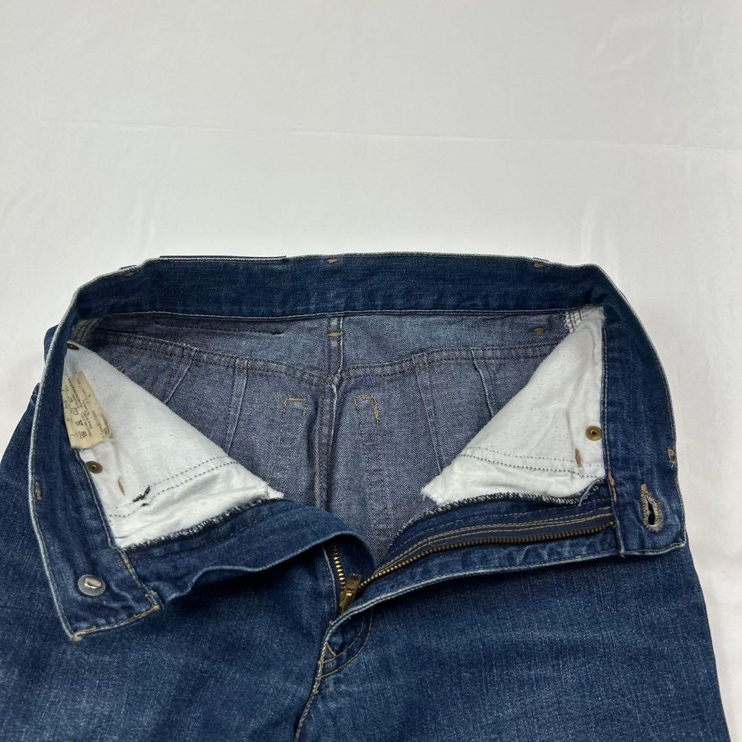 P78 美品 L フェンディ ロゴボタン デニムパンツ インディゴ レディース