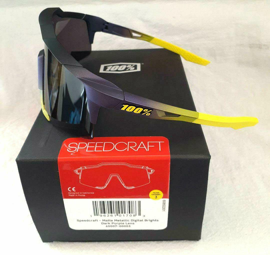 100% SPEEDCRAFT パープル イエロー ワンハンドレッド サングラス