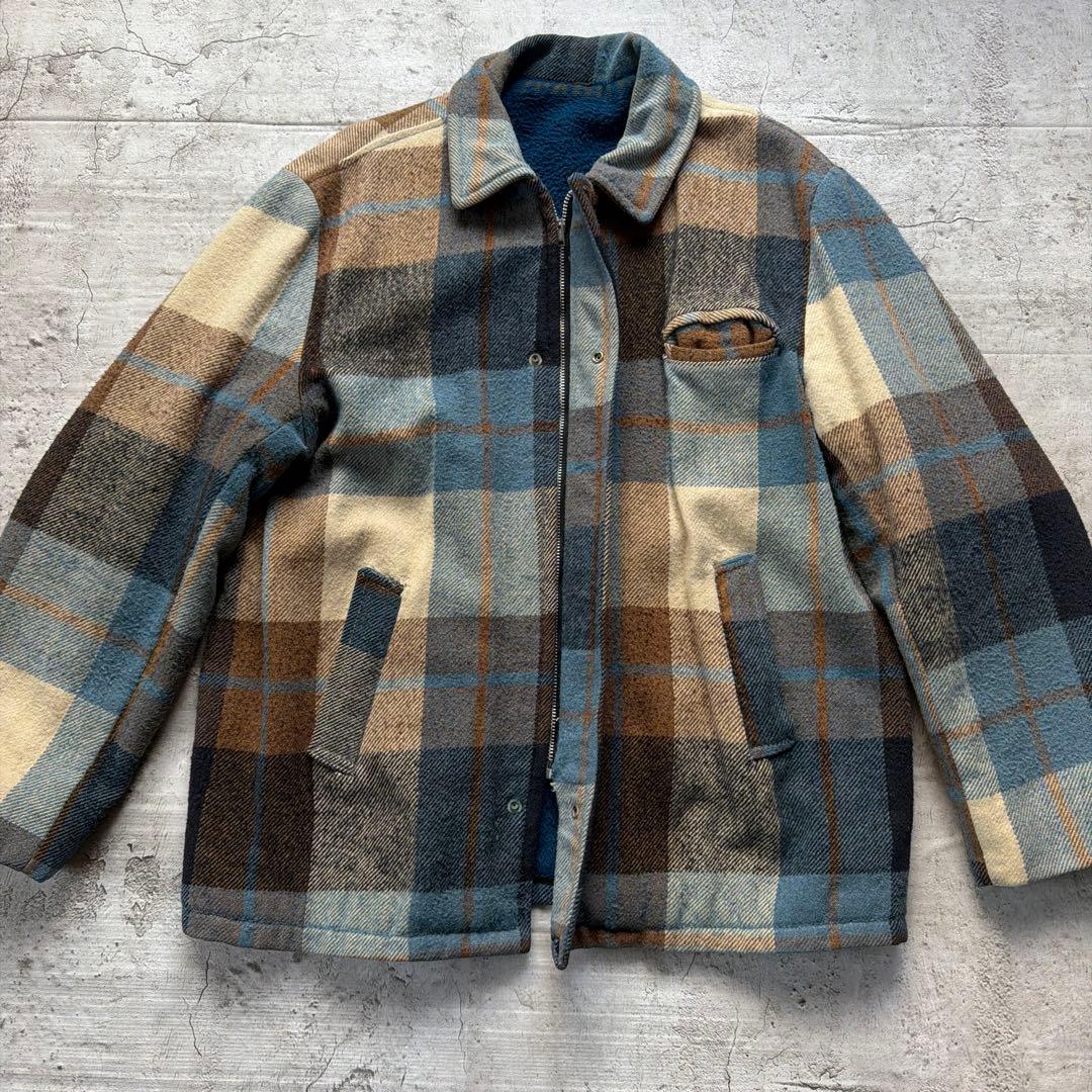 60s Vintage ウールジャケット　チェック　L相当
