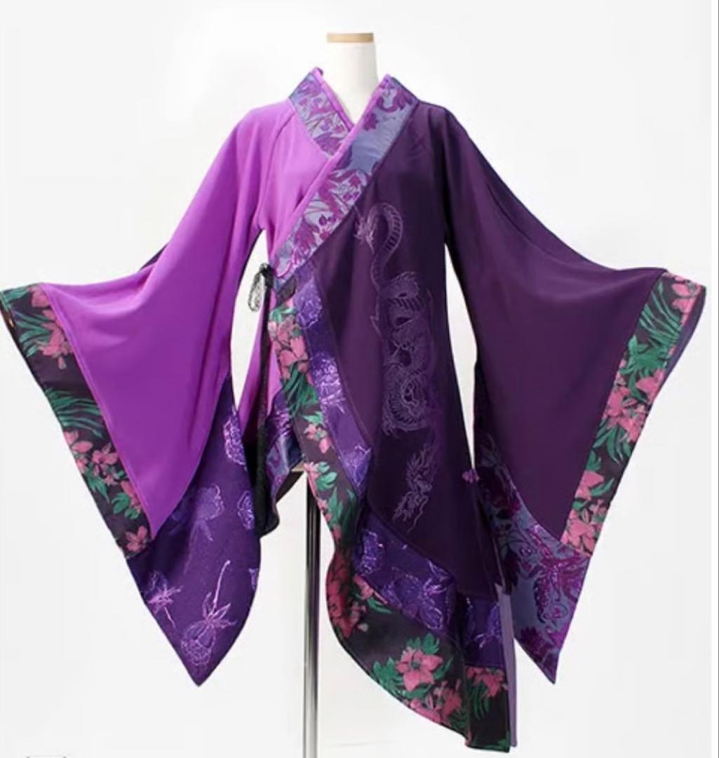 Qutie Frash /キューティーフラッシュ/アシメ着物カーデ　パープル