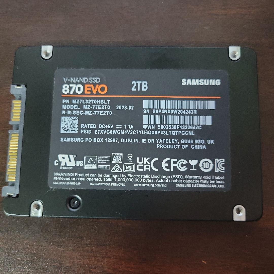 内蔵型SSD Samsung 870 EVO 2TB SSD