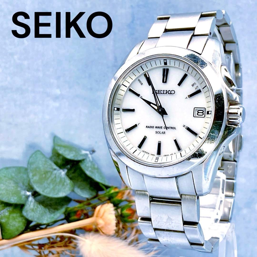 【稼動品】SEIKO ソーラー BRIGHTZ 電波腕時計 メンズ　ステンレス
