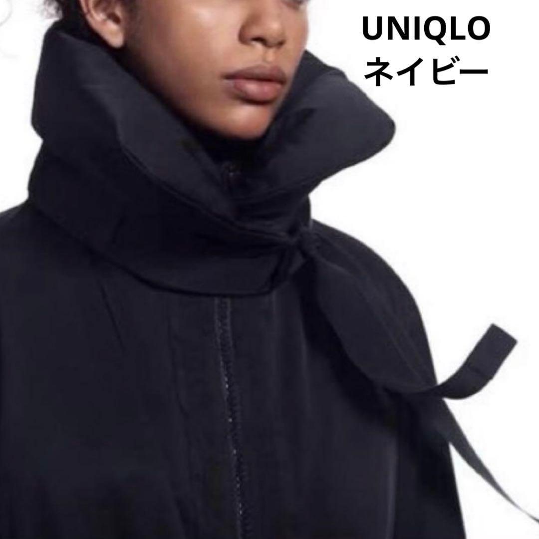 美品 UNIQLO＋J ハイブリッド ダウンショートコート ネイビー