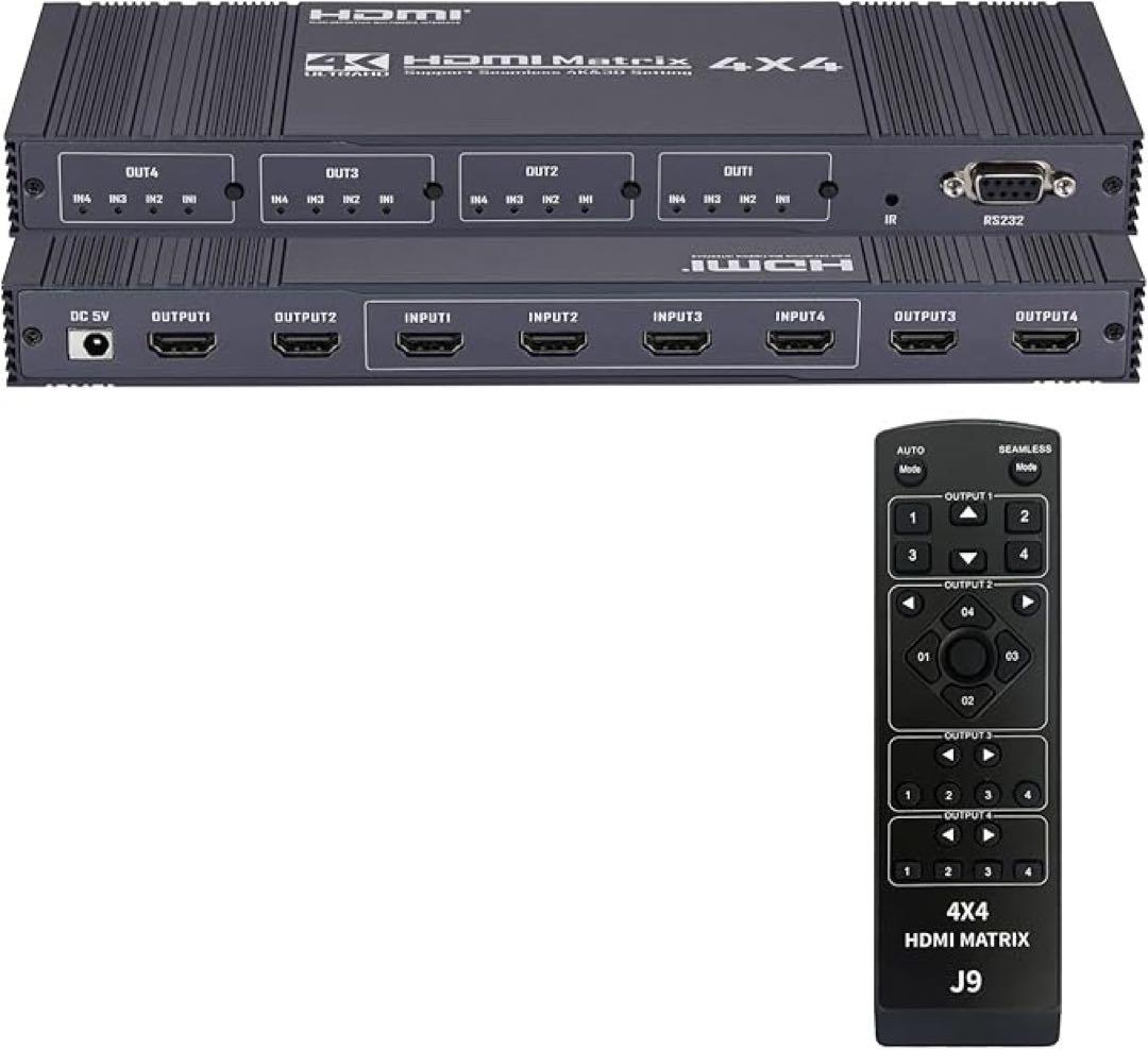 【新品】RS232 HDMI マトリックス 4入力4出力