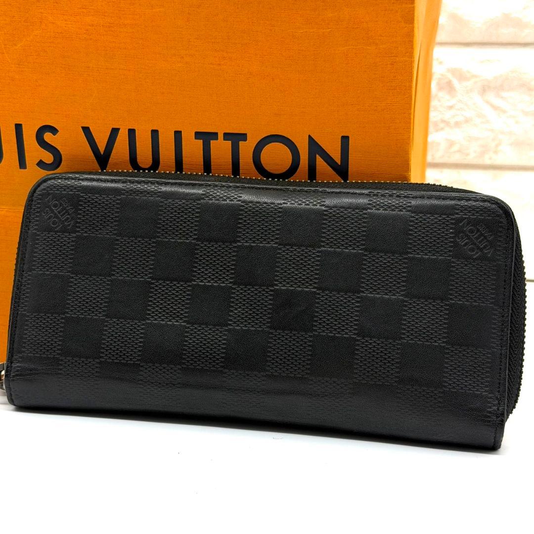 良品. ルイヴィトン ダミエアンフィニ ジッピーウォレット ヴェルティカル 財布