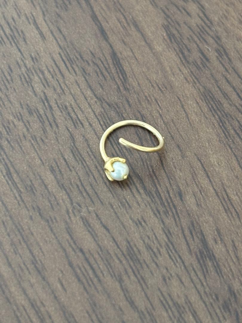 hum 18K ピアス フープ パール