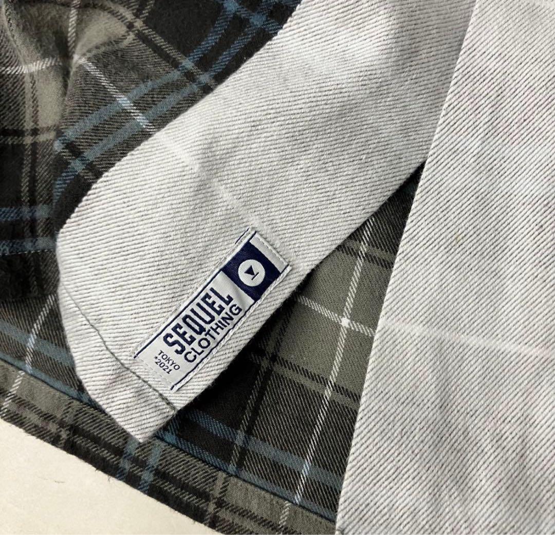 SEQUEL 21AW 切り替えチェックシャツL