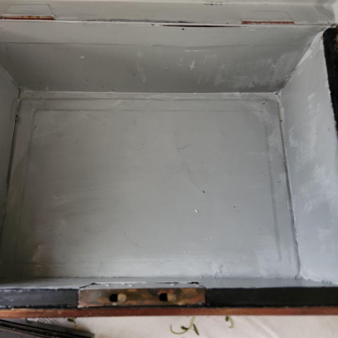 昭和レトロ手提げ金庫　リメイク 金庫でもアクセサリー入れでも<売り切り激安出品>